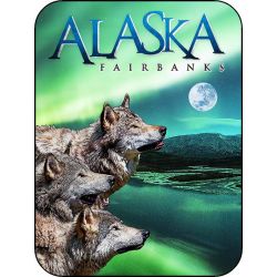 Fairbanks Alaska Wolf Pack Northern Lights - Vertical