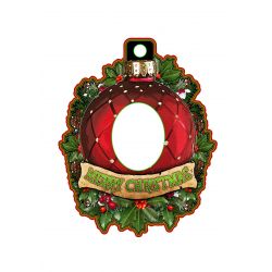 Merry Christmas - Ball Ornament - Red